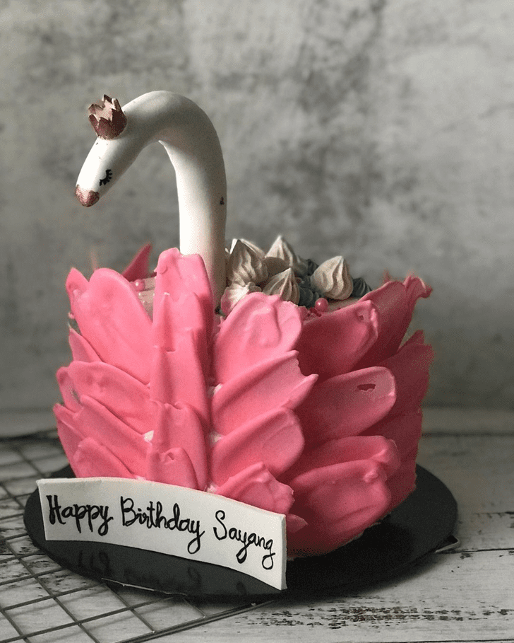 Adorable Swan Cake