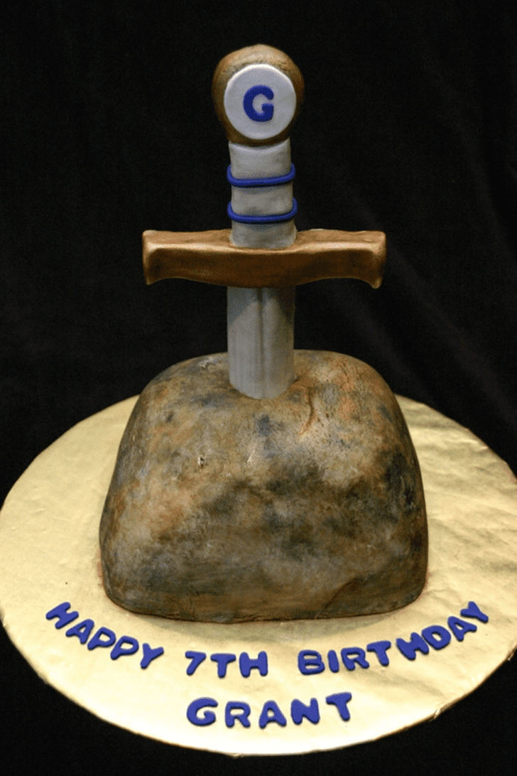 Cute The Sword in the Stone Cake