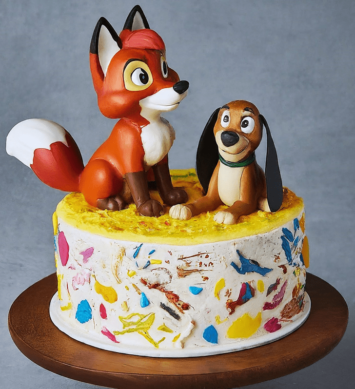 Lovely The Fox and the Hound Cake Design