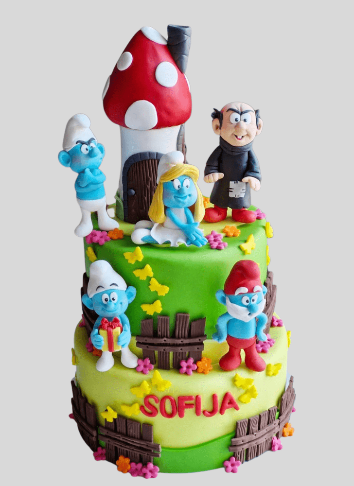 Comely The Smurfs Cake