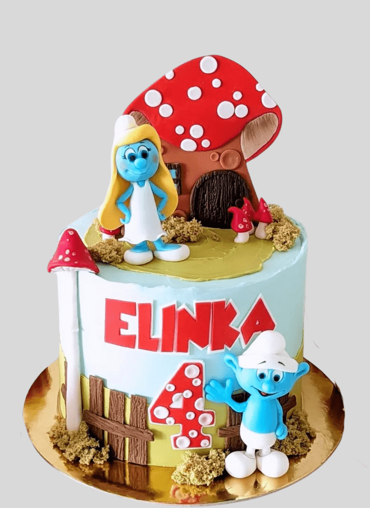 Delicate The Smurfs Cake