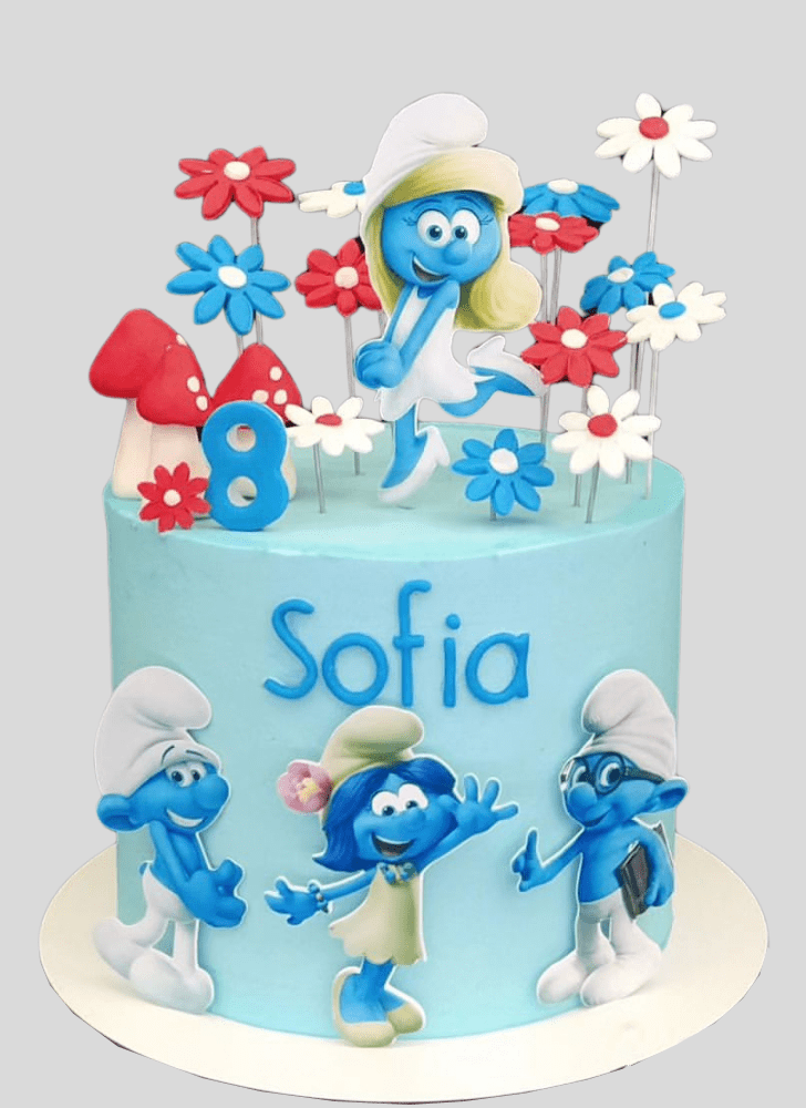 Inviting The Smurfs Cake