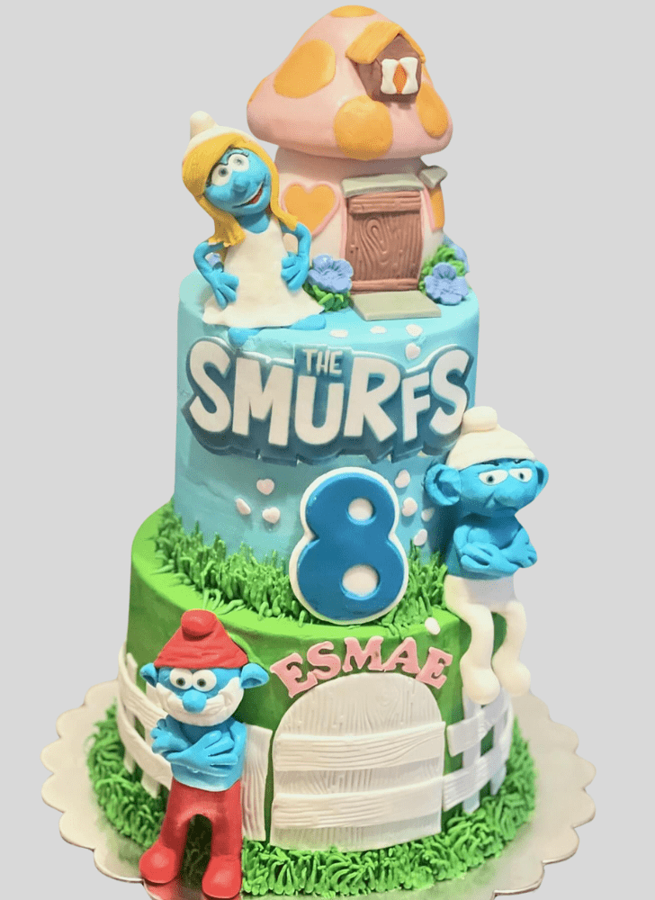 Pleasing The Smurfs Cake