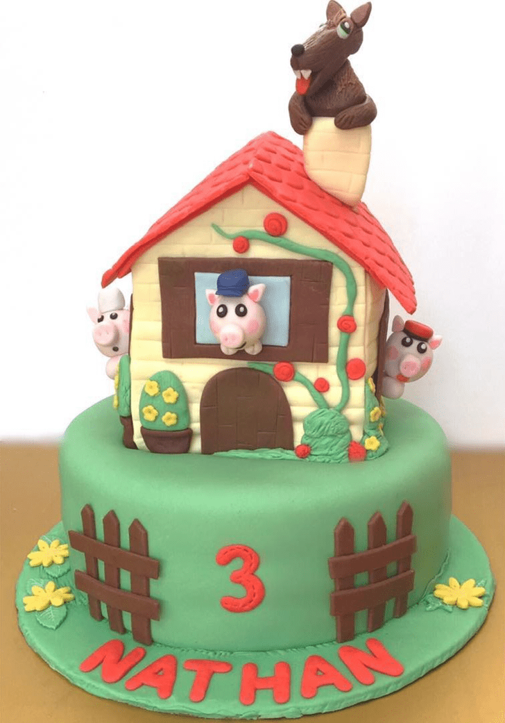 Dazzling Three Little Pigs Cake