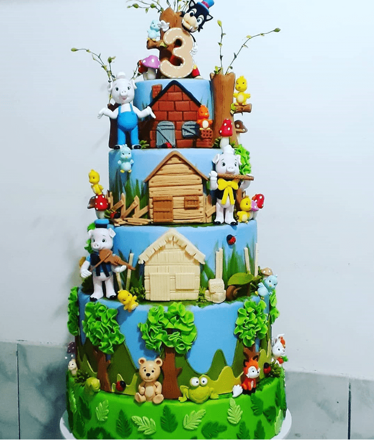 Excellent Three Little Pigs Cake