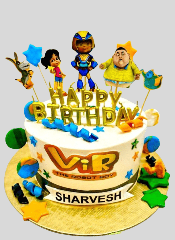 Cute Vir The Robot Boy Cake