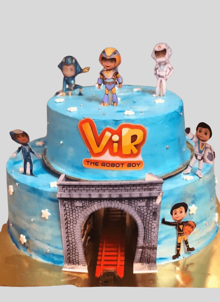 Delightful Vir The Robot Boy Cake