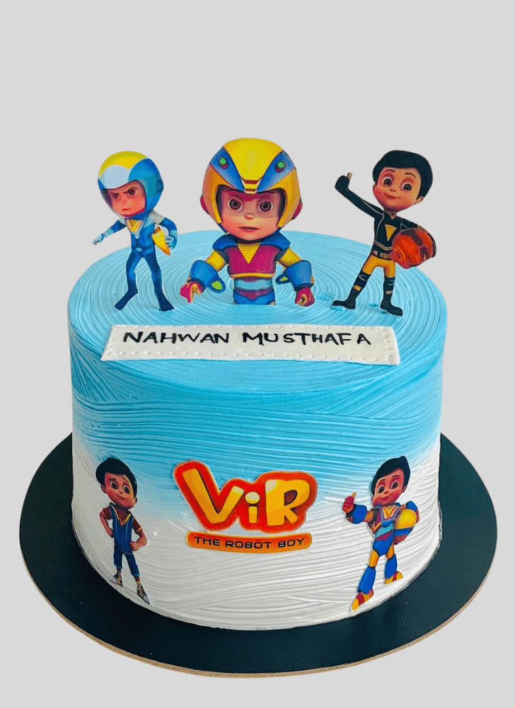 Lovely Vir The Robot Boy Cake Design