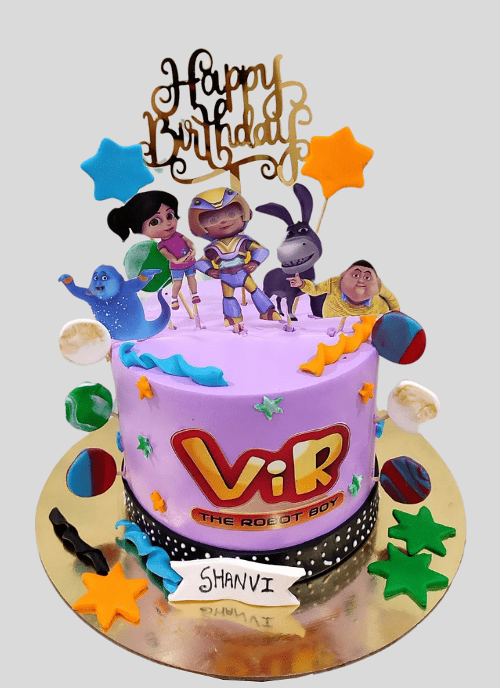 Shapely Vir The Robot Boy Cake