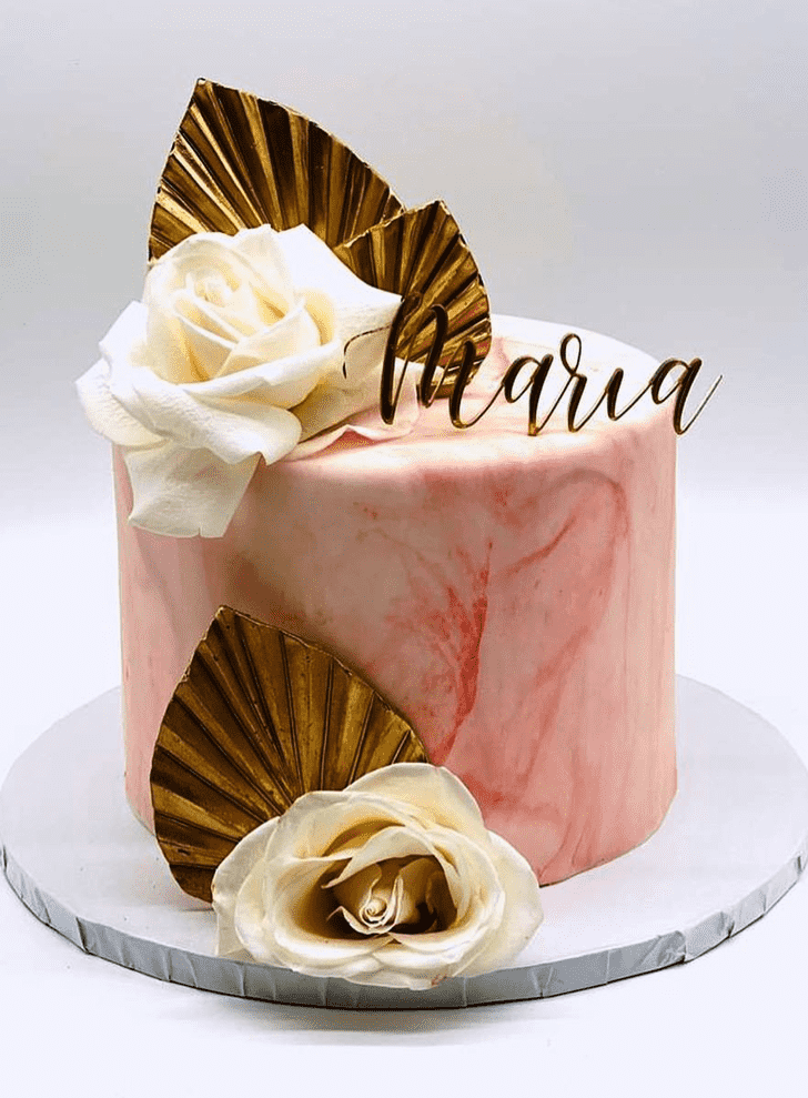 Charming White Rose Cake