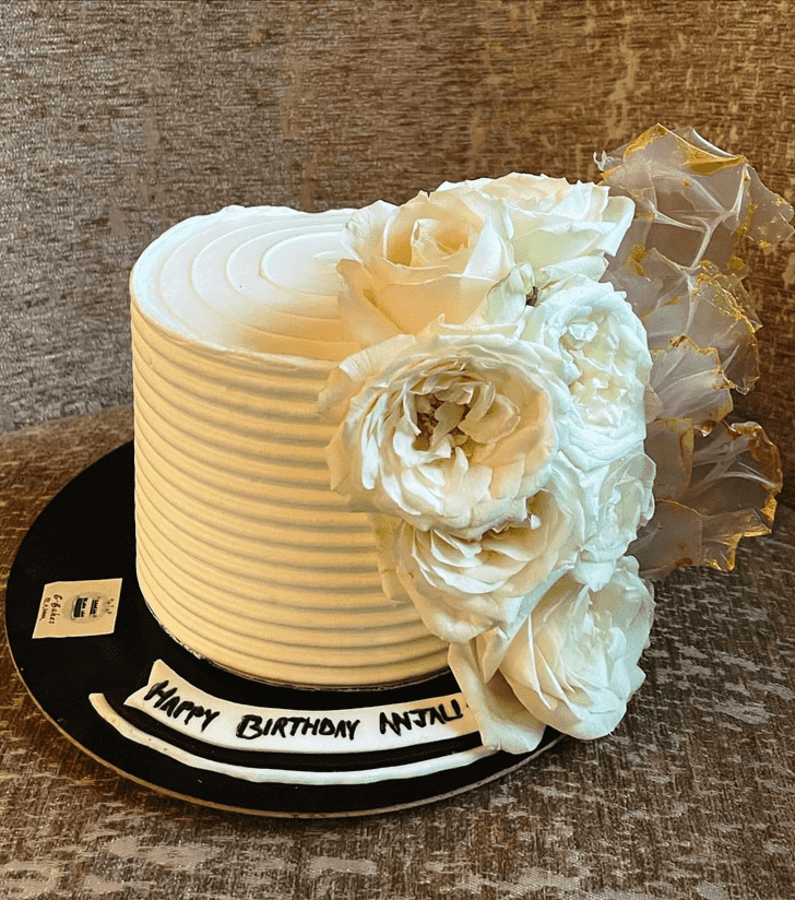 Delicate White Rose Cake