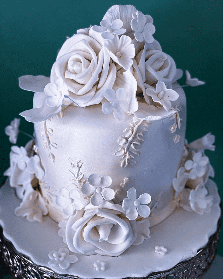 Gorgeous White Rose Cake