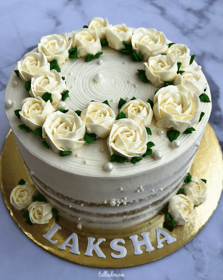 Ravishing White Rose Cake