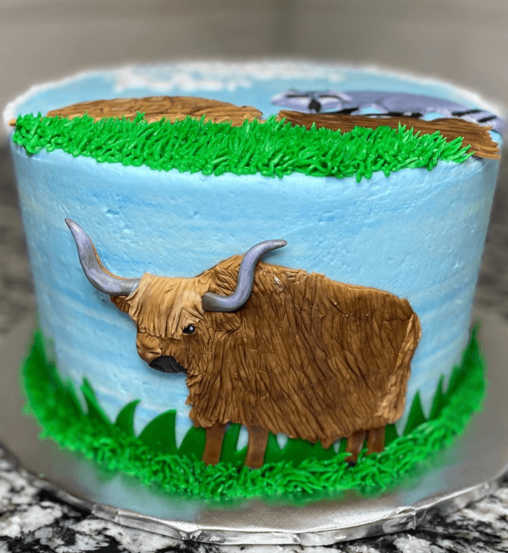 Yak Cake with Blue Base