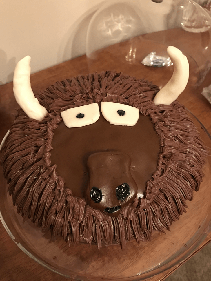 Brown Yak Face Cake with Horns
