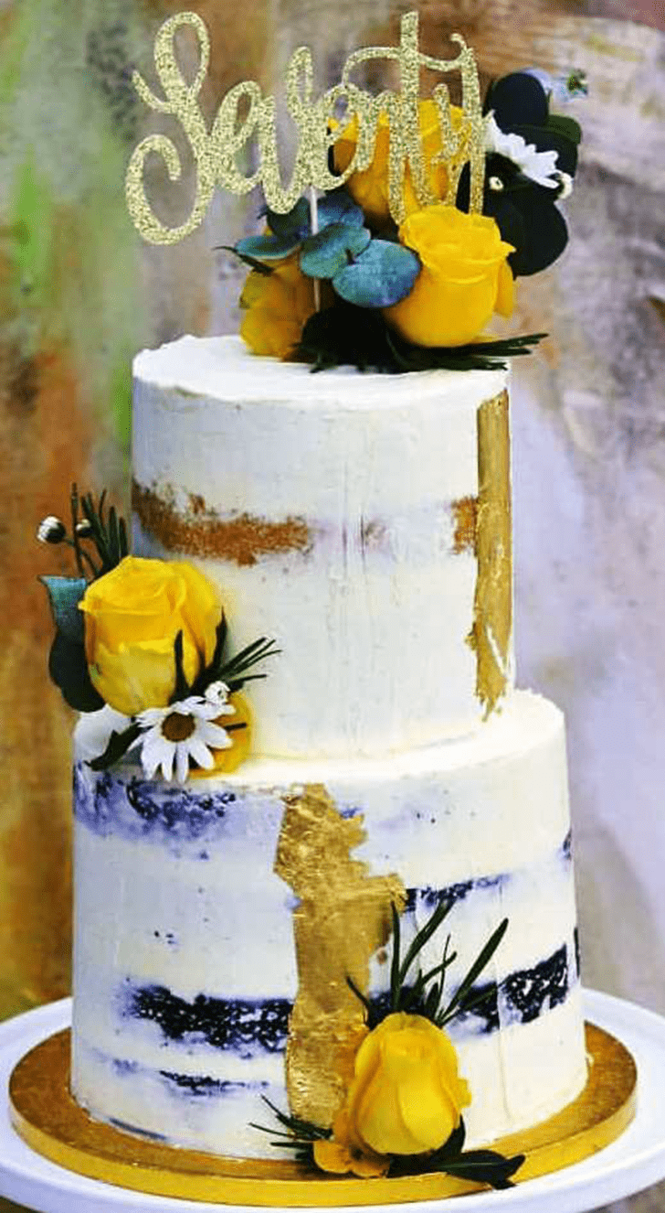 Charming Yellow Rose Cake