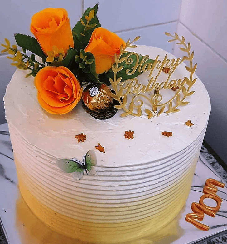 Classy Yellow Rose Cake