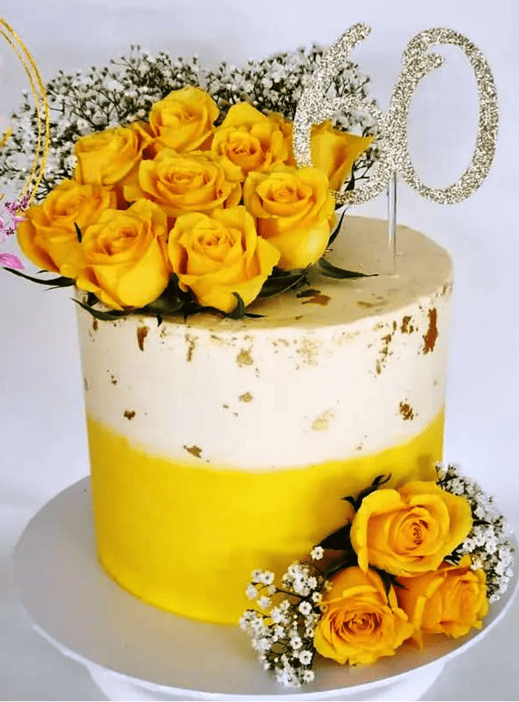 Exquisite Yellow Rose Cake