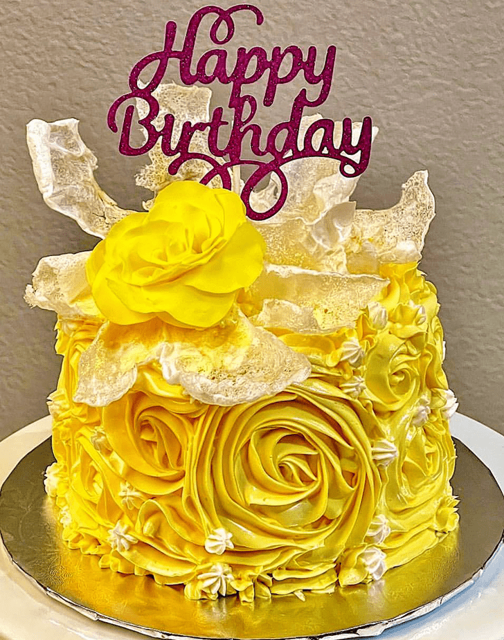 Magnificent Yellow Rose Cake