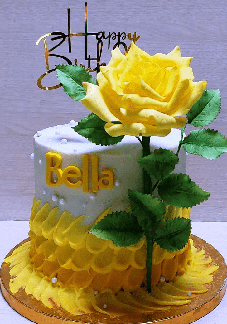 Ravishing Yellow Rose Cake